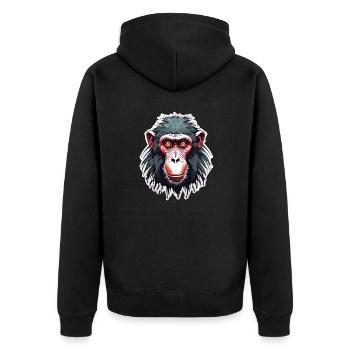 Singe / Animal / Zoo / Babian / Sauvage / Bande dessinée - Veste à capuche bio Premium Unisexe - noir - Dos - Nico (187cm)