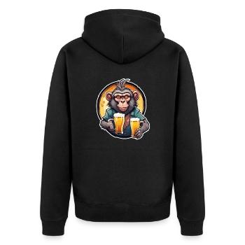Singe / Animal / Zoo / Babian / Sauvage / Bande dessinée - Veste à capuche bio Premium Unisexe - noir - Dos - Nico (187cm)