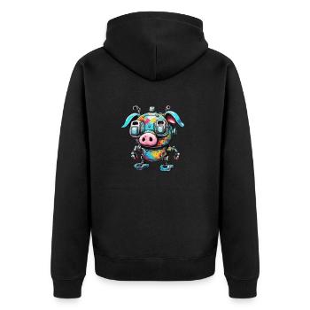 Robot Animal / AI / Mechanized Animals / Comic - Unisex Premium Organic Zip Hoodie - black - Back - Nico (187cm)