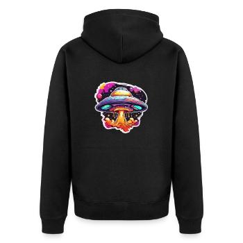 Alien / Vaisseau spatial / OVNI / Zone 51 / Tout / Mars - Veste à capuche bio Premium Unisexe - noir - Dos - Nico (187cm)