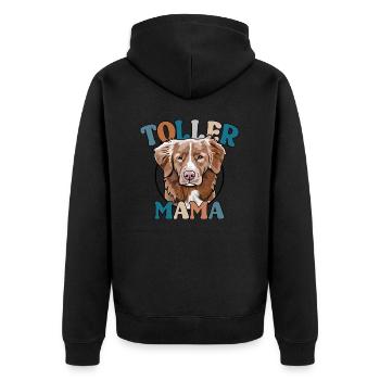 Toller Mama Nova Scotia Duck Tolling Retriever - Unisex Premium Bio Zip Hoodie - Schwarz - Hinten - Nico (187cm)