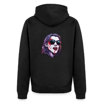 Vampire / Dracula / Suceur de sang / Halloween / Mythe - Veste à capuche bio Premium Unisexe - noir - Dos - Nico (187cm)