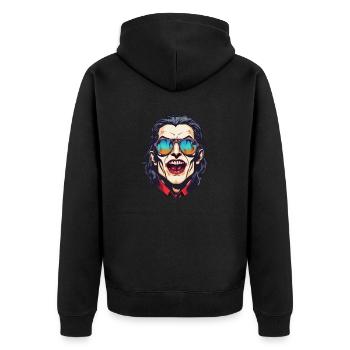 Vampir / Dracula / Blutsauger / Halloween / Mythos - Unisex Premium Bio Zip Hoodie - Schwarz - Hinten - Nico (187cm)