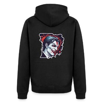Vampir / Dracula / Blutsauger / Halloween / Mythos - Unisex Premium Bio Zip Hoodie - Schwarz - Hinten - Nico (187cm)