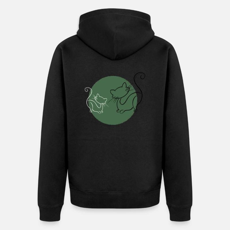 Katzen - Unisex Premium Bio Zip Hoodie - Schwarz