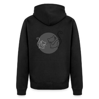 Chats Gris - Veste à capuche bio Premium Unisexe - noir - Dos - Nico (187cm)