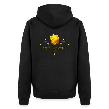 beautiful rose - Unisex Premium Bio Zip Hoodie - Schwarz - Hinten - Nico (187cm)