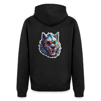 Werwolf / Vollmond / Wesen / Verwandlung / Fluch - Unisex Premium Bio Zip Hoodie - Schwarz - Hinten - Nico (187cm)