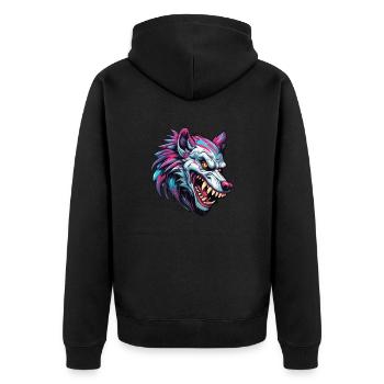 Werwolf / Vollmond / Wesen / Verwandlung / Fluch - Unisex Premium Bio Zip Hoodie - Schwarz - Hinten - Nico (187cm)
