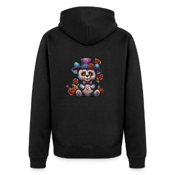 Ours en peluche / Peluche / Animal en peluche / Idée cadeau - Veste à capuche bio Premium Unisexe - noir - Dos - Nico (187cm)