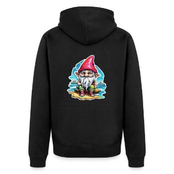 Garden Gnome / Fairyland / Leprechaun / Gnome / Logo - Unisex Premium Organic Zip Hoodie - black - Back - Nico (187cm)