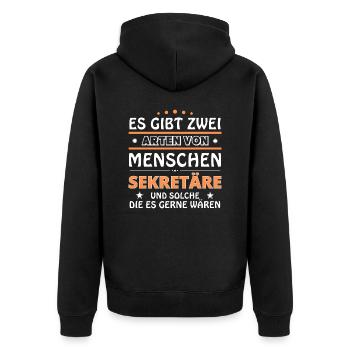 Secretary Gift - Two Types of...Design - Unisex Premium Organic Zip Hoodie - black - Back - Nico (187cm)