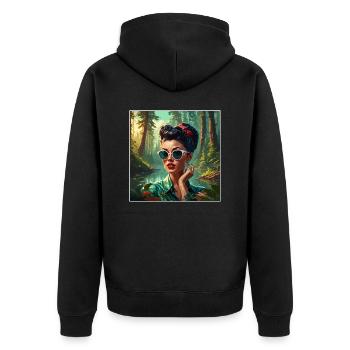 Rockabilly / Pin-up Girl / Girl Power / Années 50 - Veste à capuche bio Premium Unisexe - noir - Dos - Nico (187cm)