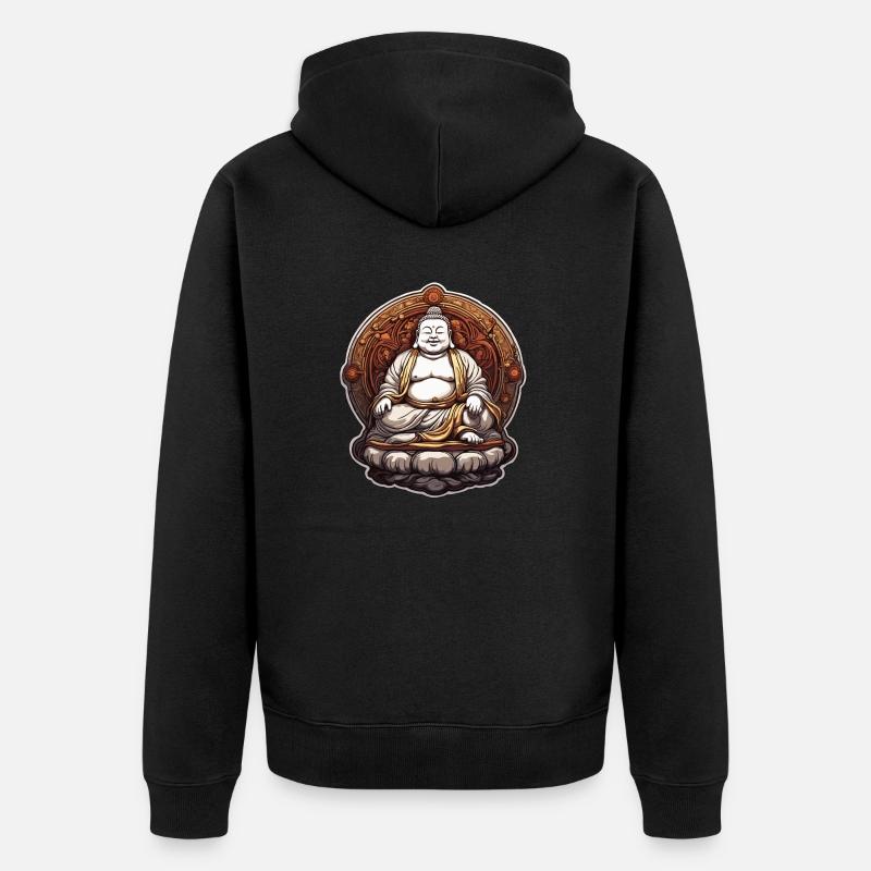 Bouddha / Bouddhisme / Foi / Religion / Mantra - Veste à capuche bio Premium Unisexe - noir
