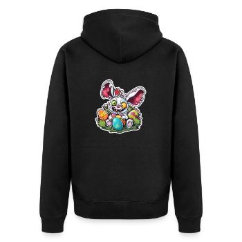 Easter Bunny / Easter / Eggs / Holidays / Easter - Unisex Premium Organic Zip Hoodie - black - Back - Nico (187cm)