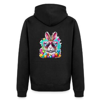 Easter Bunny / Easter / Eggs / Holidays / Easter - Unisex Premium Organic Zip Hoodie - black - Back - Nico (187cm)