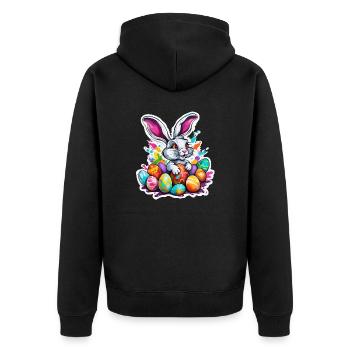 Easter Bunny / Easter / Eggs / Holidays / Easter - Unisex Premium Organic Zip Hoodie - black - Back - Nico (187cm)