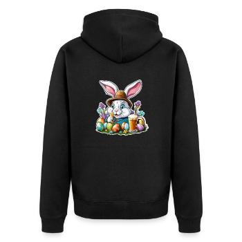 Easter Bunny / Easter / Eggs / Holidays / Easter - Unisex Premium Organic Zip Hoodie - black - Back - Nico (187cm)