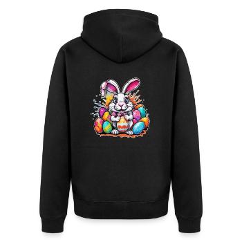 Easter Bunny / Easter / Eggs / Holidays / Easter - Unisex Premium Organic Zip Hoodie - black - Back - Nico (187cm)