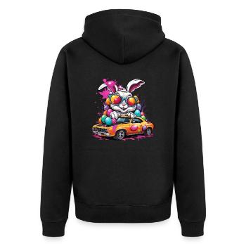 Easter Bunny / Easter / Eggs / Holidays / Easter - Unisex Premium Organic Zip Hoodie - black - Back - Nico (187cm)