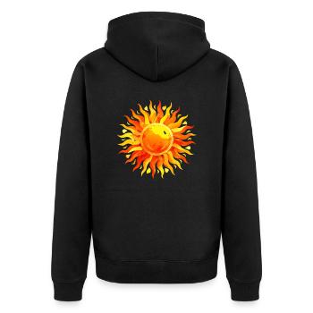 Aquarelle brossée peint soleil - Veste à capuche bio Premium Unisexe - noir - Dos - Nico (187cm)