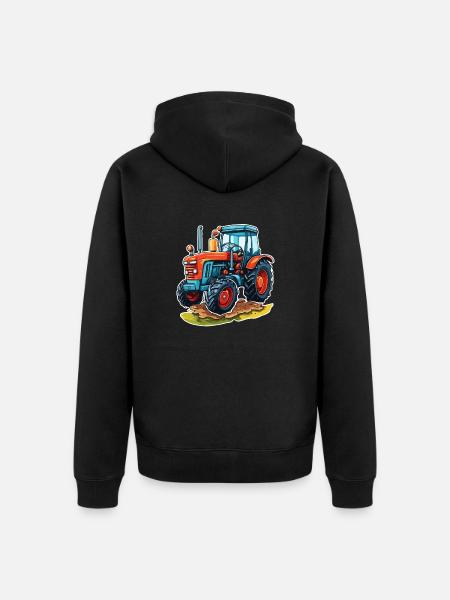 Traktor / Landwirtschaft / Bauer / Feldarbeit - Unisex Premium Bio Zip Hoodie - Schwarz
