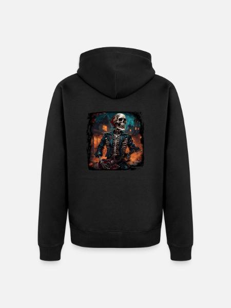 Skull / Skull / Skeleton / Gothic / Tattoo - Unisex Premium Organic Zip Hoodie - black