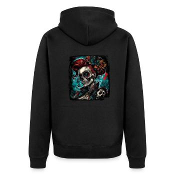 Crâne / Crâne / Squelette / Gothique / Tatouage - Veste à capuche bio Premium Unisexe - noir - Dos - Nico (187cm)