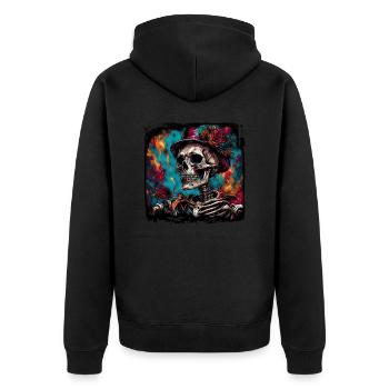 Crâne / Crâne / Squelette / Gothique / Tatouage - Veste à capuche bio Premium Unisexe - noir - Dos - Nico (187cm)