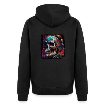 Crâne / Crâne / Squelette / Gothique / Tatouage - Veste à capuche bio Premium Unisexe - noir - Dos - Nico (187cm)