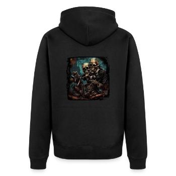 Crâne / Crâne / Squelette / Gothique / Tatouage - Veste à capuche bio Premium Unisexe - noir - Dos - Nico (187cm)