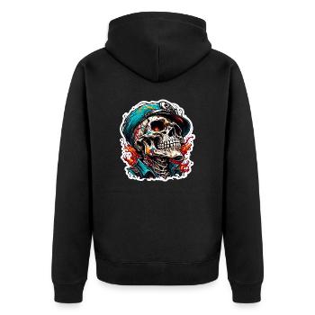 Crâne / Crâne / Squelette / Gothique / Tatouage - Veste à capuche bio Premium Unisexe - noir - Dos - Nico (187cm)
