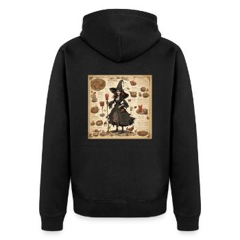 Manuel de la sorcière / grimoire / Halloween / automne - Veste à capuche bio Premium Unisexe - noir - Dos - Nico (187cm)