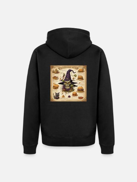 Hexenhandbuch / Zauberbuch / Halloween / Herbst - Unisex Premium Bio Zip Hoodie - Schwarz