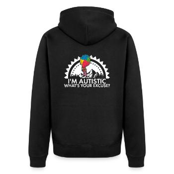 Je suis autiste, quelle est votre excuse Luftballon Autist - Veste à capuche bio Premium Unisexe - noir - Dos - Nico (187cm)