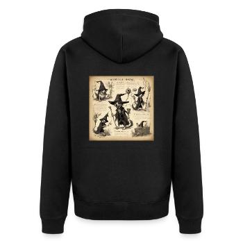 Witch's Handbook / Spellbook / Halloween / Autumn - Unisex Premium Organic Zip Hoodie - black - Back - Nico (187cm)