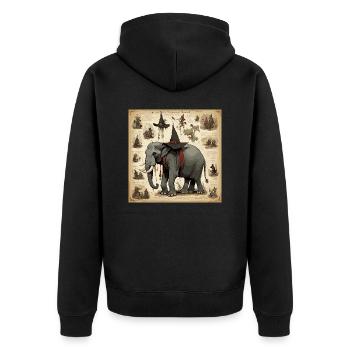 Witch's Handbook / Spellbook / Halloween / Autumn - Unisex Premium Organic Zip Hoodie - black - Back - Nico (187cm)