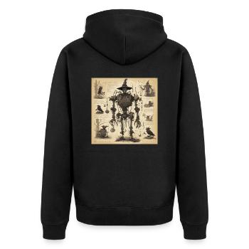 Witch's Handbook / Spellbook / Halloween / Autumn - Unisex Premium Organic Zip Hoodie - black - Back - Nico (187cm)