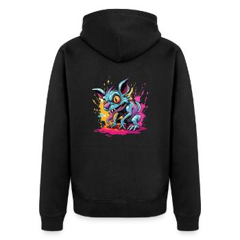 Chupacabra / Sucking Creature / Monster /Spain - Unisex Premium Organic Zip Hoodie - black - Back - Nico (187cm)