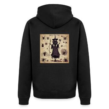 Witch's Handbook / Spellbook / Halloween / Autumn - Unisex Premium Organic Zip Hoodie - black - Back - Nico (187cm)