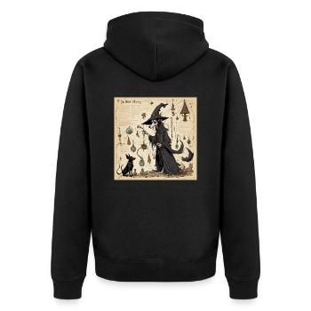 Witch's Handbook / Spellbook / Halloween / Autumn - Unisex Premium Organic Zip Hoodie - black - Back - Nico (187cm)