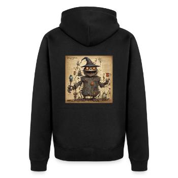Witch's Handbook / Spellbook / Halloween / Autumn - Unisex Premium Organic Zip Hoodie - black - Back - Nico (187cm)