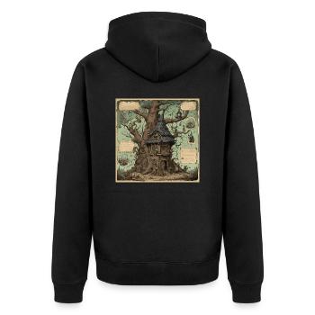 Manuel de la sorcière / grimoire / Halloween / automne - Veste à capuche bio Premium Unisexe - noir - Dos - Nico (187cm)