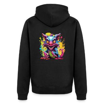 Chupacabra / Sucking Creature / Monster /Spain - Unisex Premium Organic Zip Hoodie - black - Back - Nico (187cm)