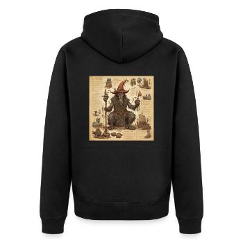 Manuel de la sorcière / grimoire / Halloween / automne - Veste à capuche bio Premium Unisexe - noir - Dos - Nico (187cm)