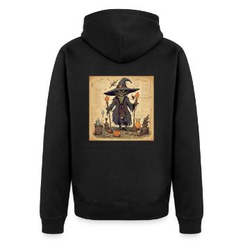 Witch's Handbook / Spellbook / Halloween / Autumn - Unisex Premium Organic Zip Hoodie - black - Back - Nico (187cm)