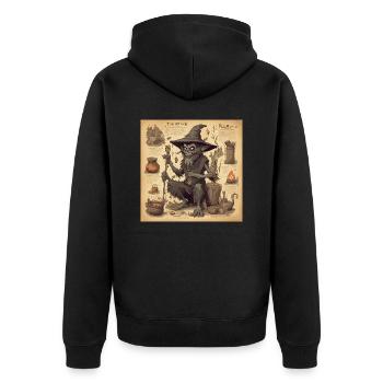 Manuel de la sorcière / grimoire / Halloween / automne - Veste à capuche bio Premium Unisexe - noir - Dos - Nico (187cm)