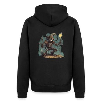 Manuel de la sorcière / grimoire / Halloween / automne - Veste à capuche bio Premium Unisexe - noir - Dos - Nico (187cm)