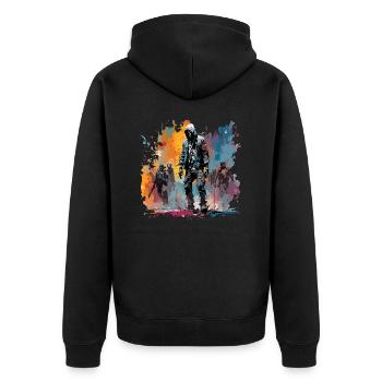 Apocalypse / Apocalypse / Destruction / Anarchie - Veste à capuche bio Premium Unisexe - noir - Dos - Nico (187cm)