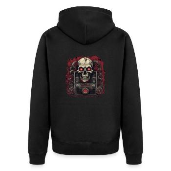 Radio / Analogique / Musique / Fréquence / Haut-parleurs - Veste à capuche bio Premium Unisexe - noir - Dos - Nico (187cm)